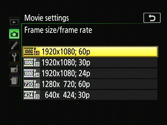 These options appear when NTSC is selected as the video mode.
