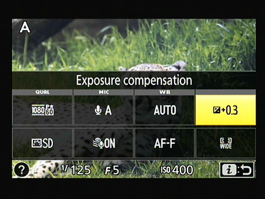 You can apply Exposure Compensation for movie shooting when you use certain exposure modes.