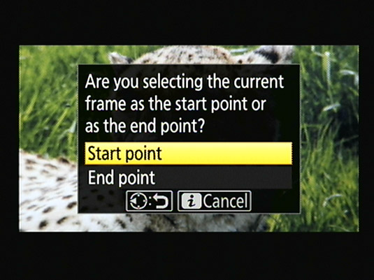 Select Choose Start/End Point.