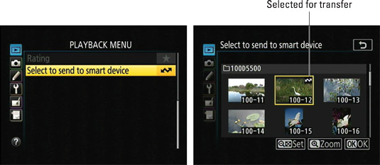 Use this menu option to tag a batch of files for transfer to your smart device.