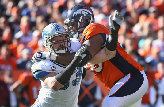 Ryan Clady of the Denver Broncos is one of the premier offensive tackles in the NFL.  [Credit: 