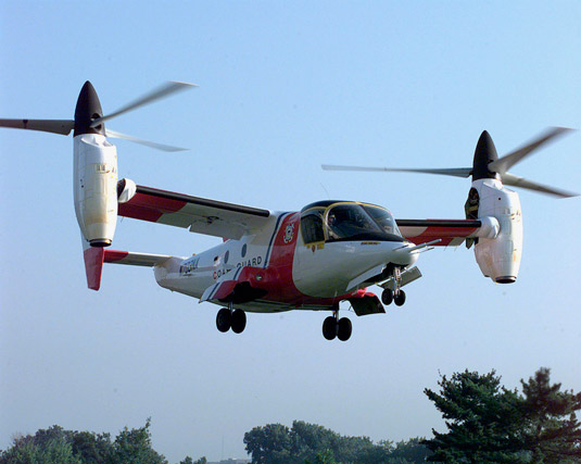 Tiltrotor aircraft. [Credit: Source:United States Coast Guard, PA3 Bridget Hieronymu]