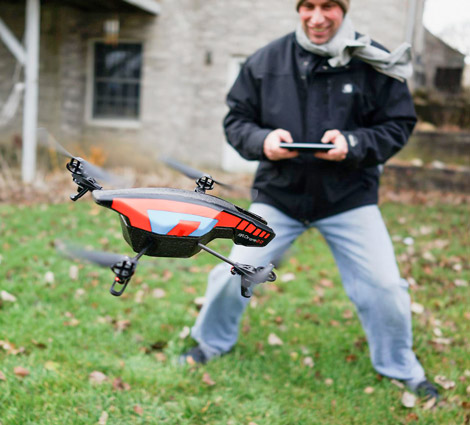 Parrot AR Drone 2.0 with camera. [Credit: Source: Christopher Michel/Creative Commons]