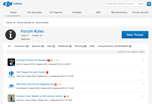 The DJI forum rules. [Credit: Courtesy of Tucker Krajewski]