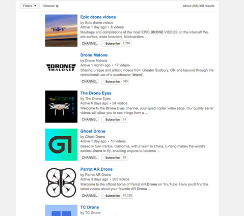YouTube offers endless channels of drone content. [Credit: Courtesy of Tucker Krajewski]