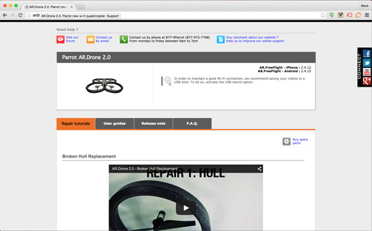 Get help with your Parrot AR Drone 2.0 online.