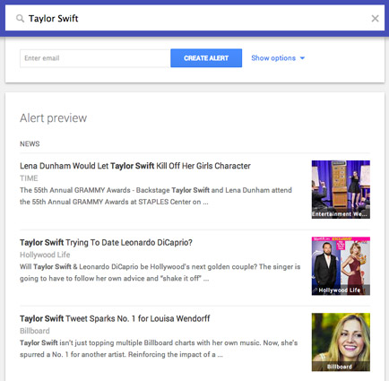 Google Alert results preview. [Credit: Courtesy of Tucker Krajewski]