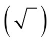 The square root sign.