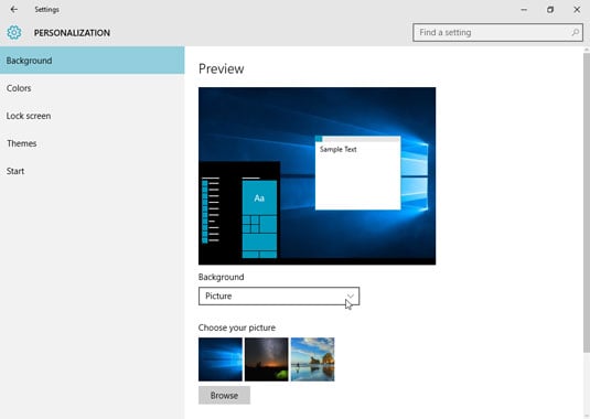 How to Change the Desktop Background in Windows 10 - dummies