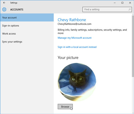 Windows lets each user choose an account picture.
