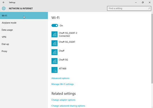 Windows sorts the available wireless networks, usually placing the one with the strongest at the to