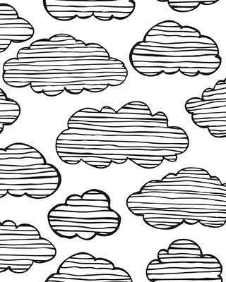 This coloring page looks like clouds in a cartoon strip.
