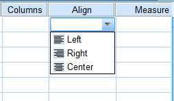 Values can be justified right or left, or positioned in the center.