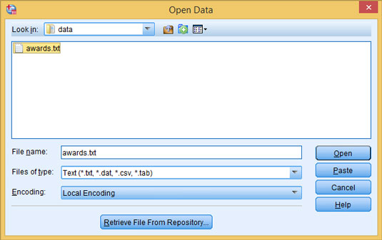 Choose File→Read Text Data.