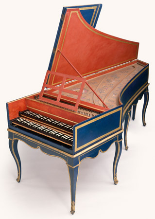 A harpsichord with a double keyboard. [Credit: Source: © Dorling Kindersley/Getty Images]
