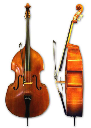 The double bass, granddaddy of the string section, plays the lowest notes. [Credit: <i>Source: Crea