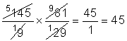 Simplified math equation.