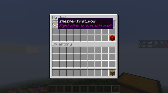 You’re still in the testing world, so you see the mod chest in the inventory.
