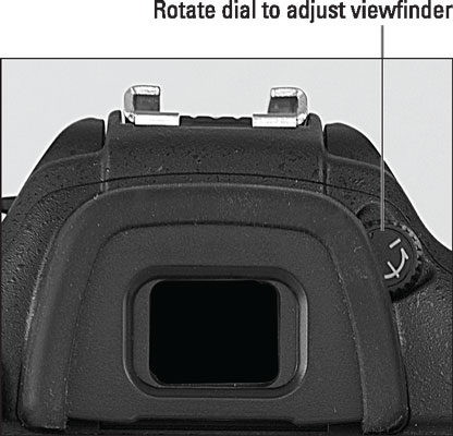 Rotate this dial to set the viewfinder focus for your eyesight.