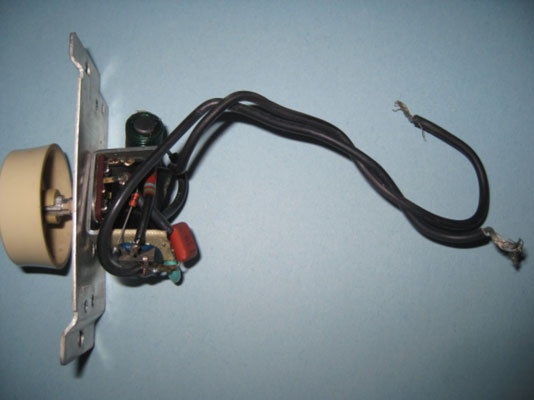 A dimmer switch is a simple electronic circuit with just a few components.