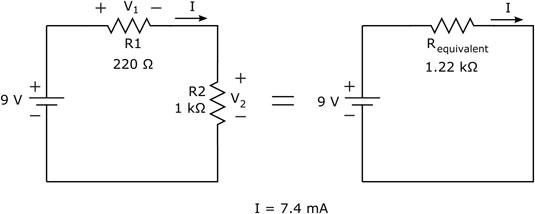 Use this image to calculate the divided voltages.