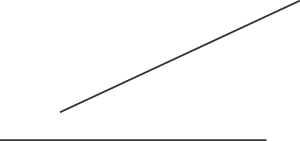 These line segments don't intersect, but they aren't parallel.