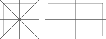A square has four lines of symmetry; a non-square rectangle has two.
