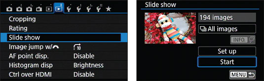 Choose Slide Show and then either start it or customize different aspects. [Credit: Photo by Robert