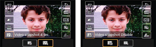 You also can enable and disable the Video Snapshot feature via the Quick Settings screen.