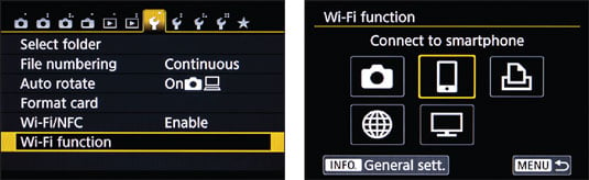 Launch Wi‐Fi connections from this main control screen.