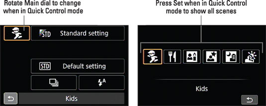 Scroll through the scenes in Quick Control mode or tap one to select it when all are shown.