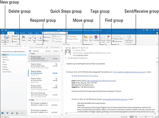 see mail calendar tasks in outlook 2016