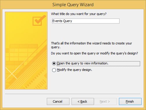 You can modify an Access query's design in the Simple Query Wizard.