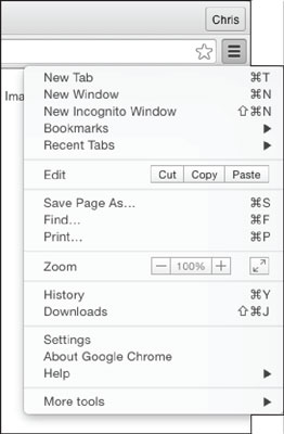The Chrome menu.