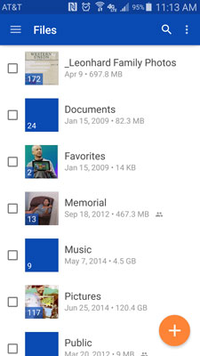The OneDrive app on an Android phone.