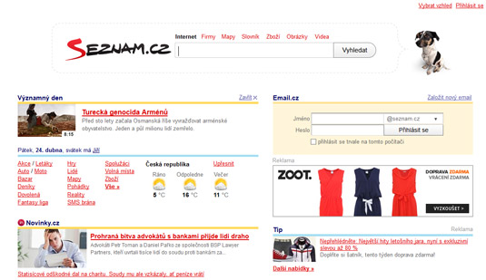 Seznam is a Czech search engine.