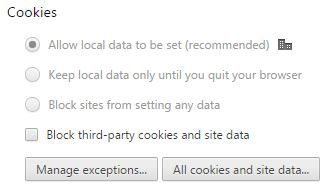Figure 1: You can block web sites from setting cookies on your computer.