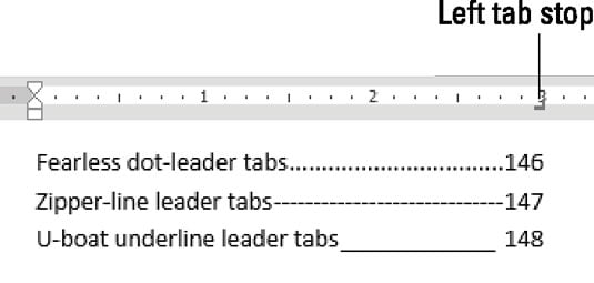 Leader tab styles.