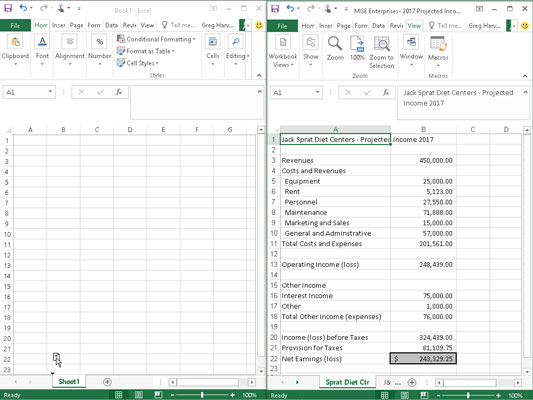 Copying the Sprat Diet Ctr worksheet to the Book1 workbook via drag and drop.