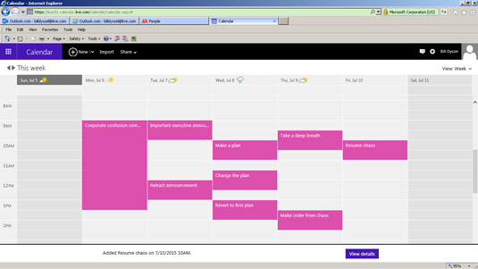 Your calendar displays your appointments.