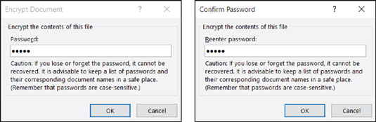 Enter passwords for the file in this dialog box.