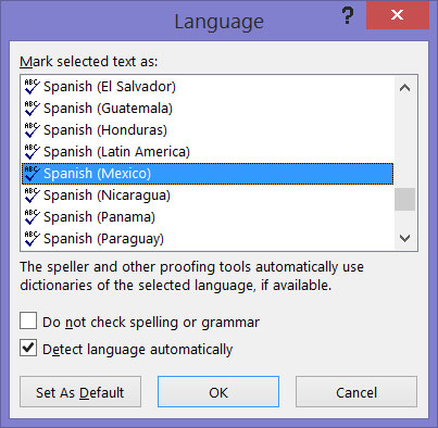 Identifying foreign language words for spell-checking.