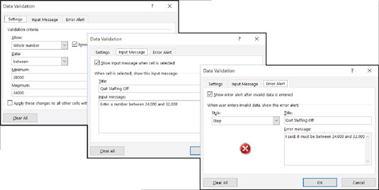 Settings tab of the Data Validation dialog box.