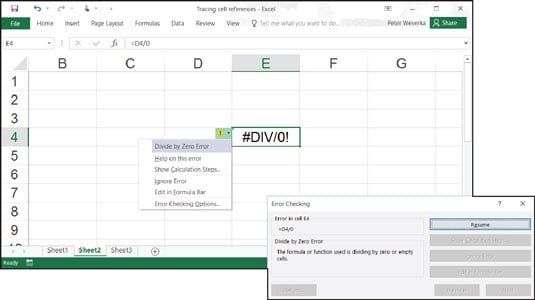 How to Detect and Correct Formula Errors in Excel 2016 - dummies