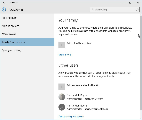 how to add another user to windows 10 computer