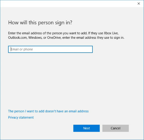 how to add a user to my computer windows 10