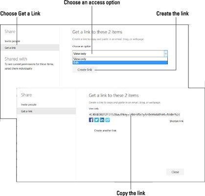 File sharing by generating a link.