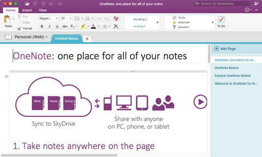 how to use microsoft onenote 2016