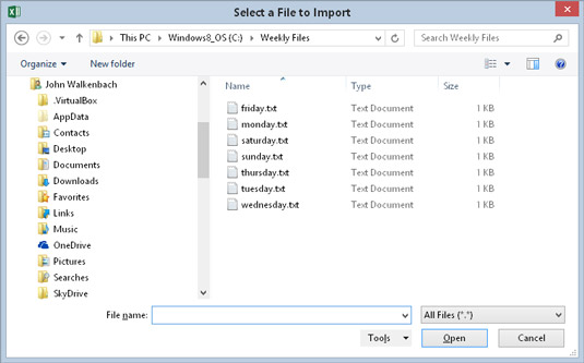 The GetOpen Filename method displays a customizable dialog box and returns the selected file’