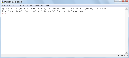 Figure 1: What an IDLE shrunken Shell window looks like.